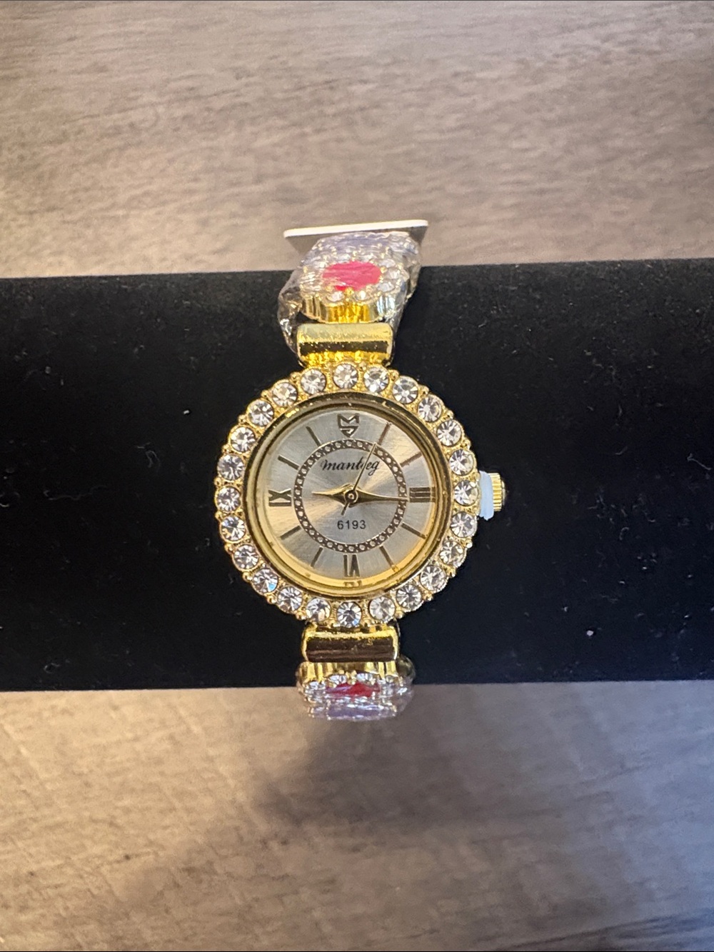 Gold-Tone Multicolor Rhinestone Fashion Watch – New